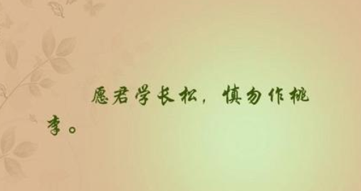 “愿君学长松，慎勿作桃李”是什么意思？