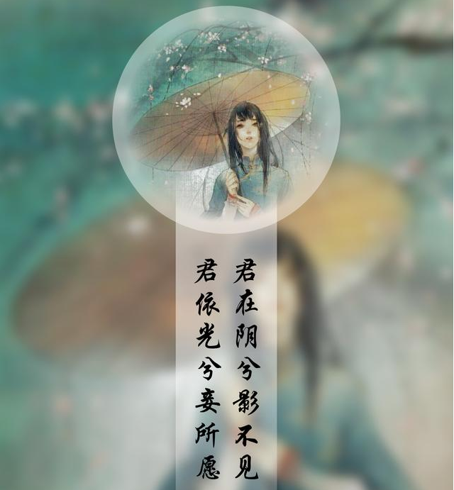 “君在阴兮影不见，君依光兮妾所愿”是什么意思？