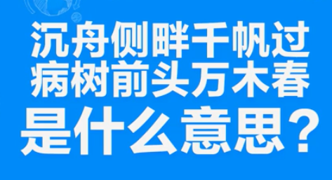 “沉舟侧畔千帆过，病树前头万木春”是什么意思？ 是什么梗？ – 【最新网络热词】